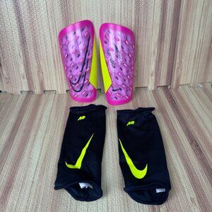 Nike Mercurial Lite Superlock Shin Guards Adult Unisex Size M With Bag & Sleeves
